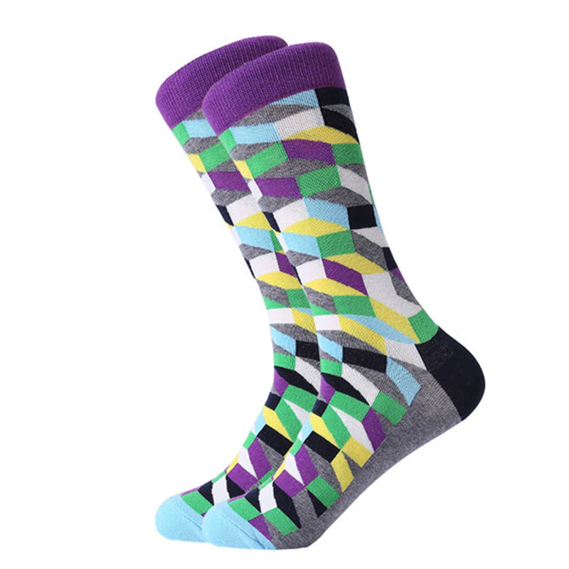 Calcetines Cuadros Morado