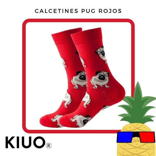 Calcetines Pug Rojos