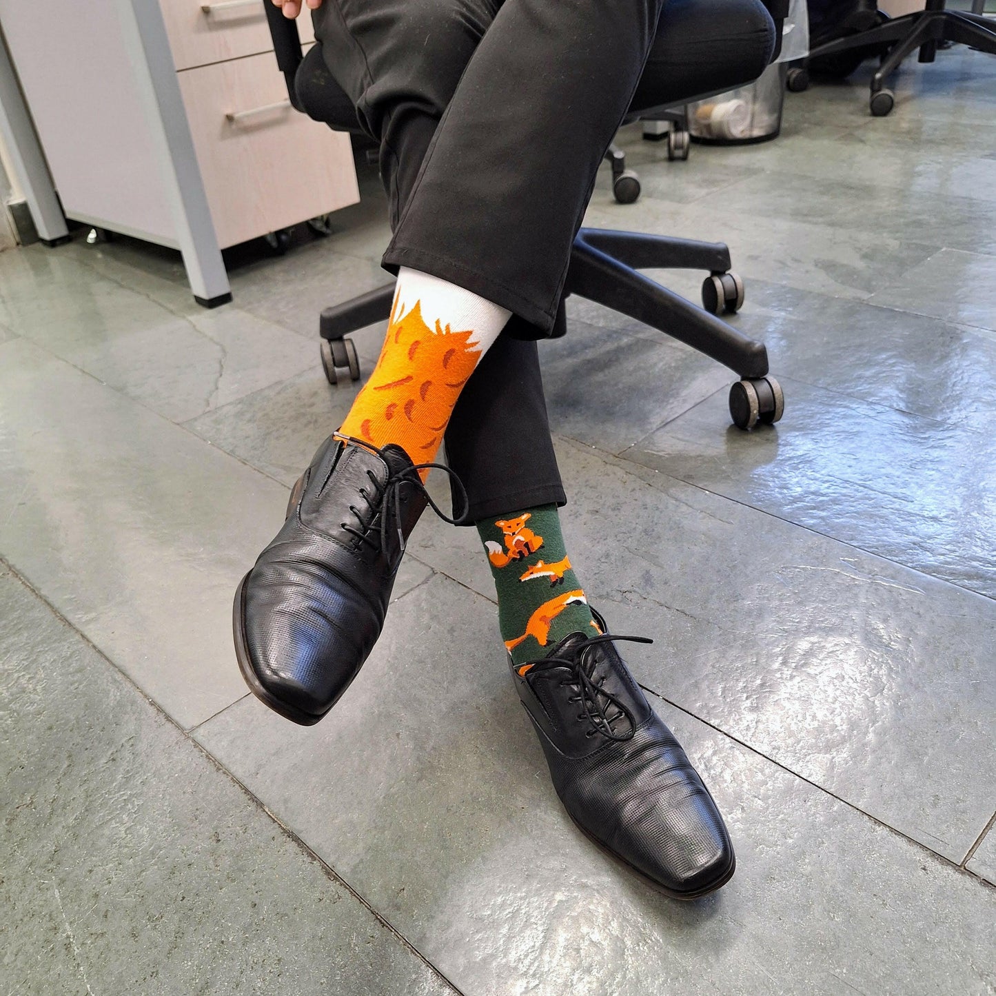 Calcetines con dsieños de zorros