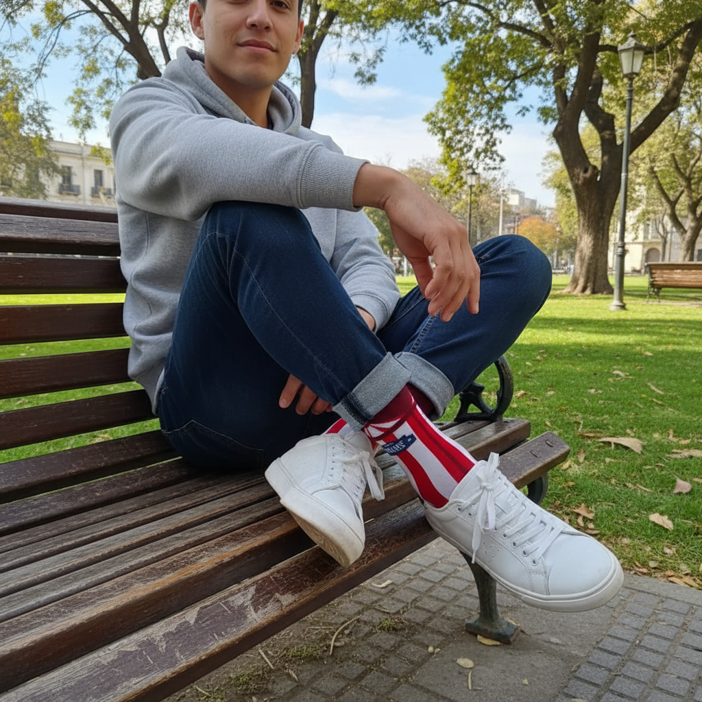 Calcetines KIUO Circo - diseño de circo en parque urbano chileno