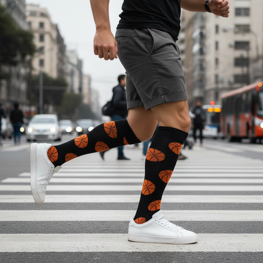 Calcetines KIUO Basquetball - cruzando cebra urbana Santiago