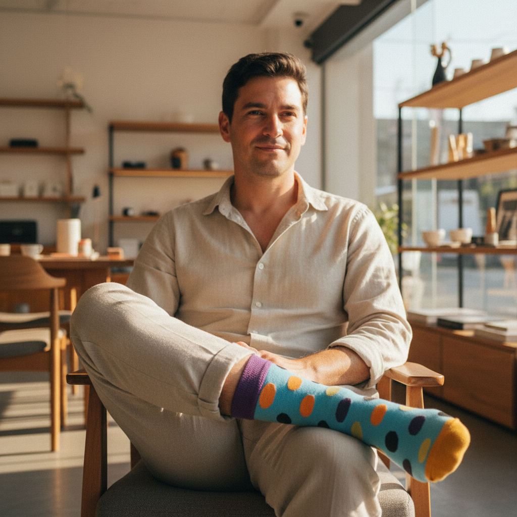 Calcetines Puntos Celeste lifestyle hombre concept store