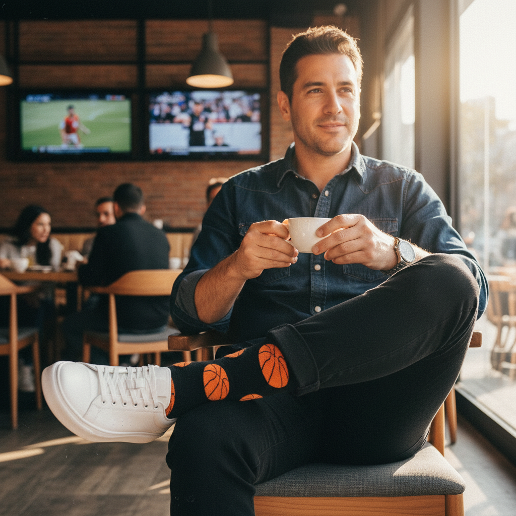 Calcetines Basquetball lifestyle hombre café