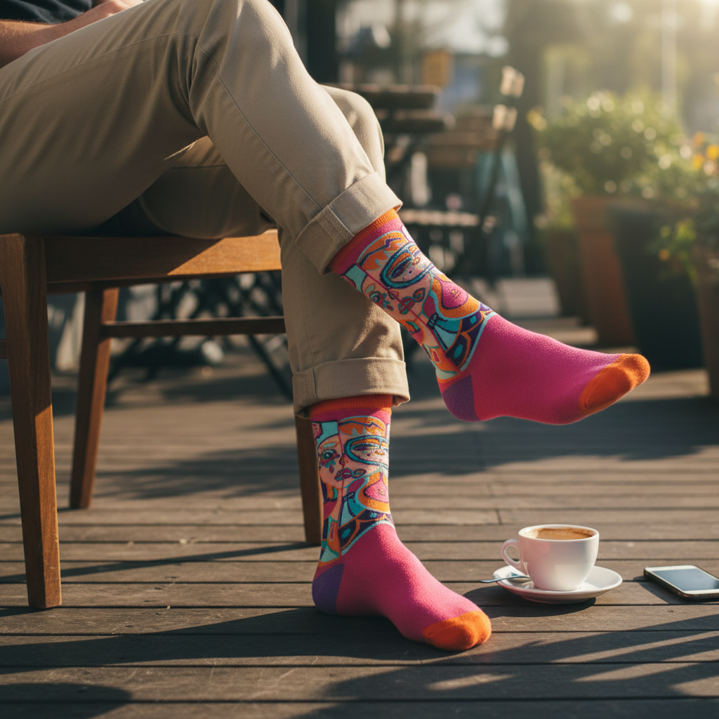Calcetines Abstracto Rosado lifestyle hombre