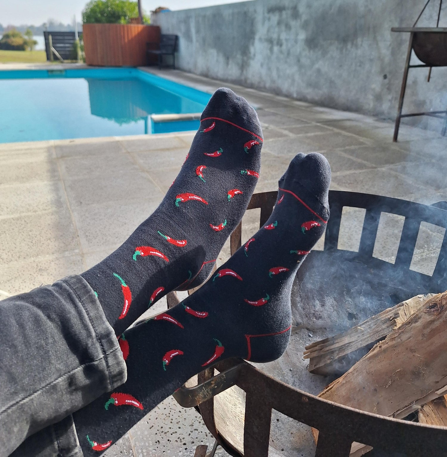 Calcetines con frutas y comida