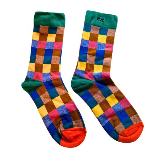 Calcetines con Cuadros de Colores