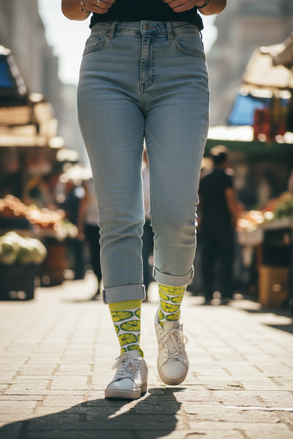 Calcetines Rodajitas lifestyle mujer mercado soleado