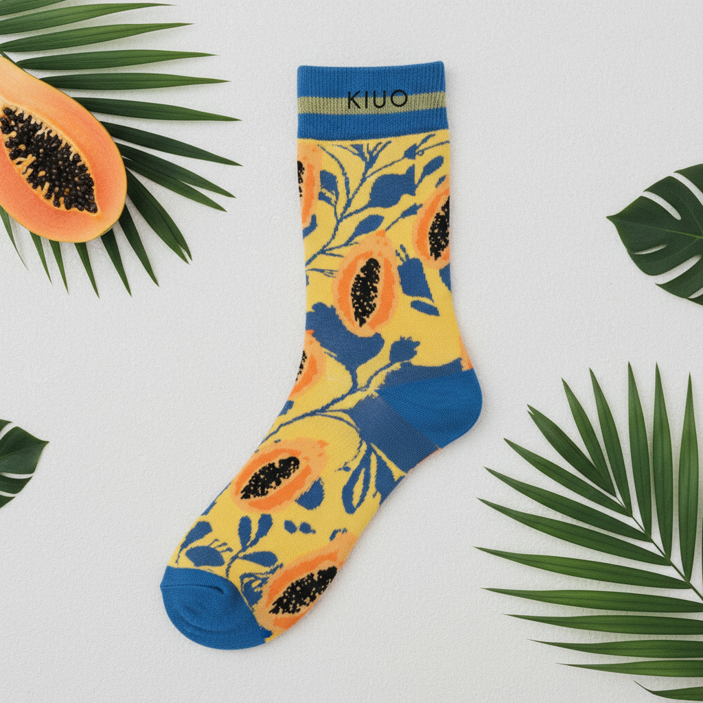 Calcetines Fruto de la Pasión flat lay tropical