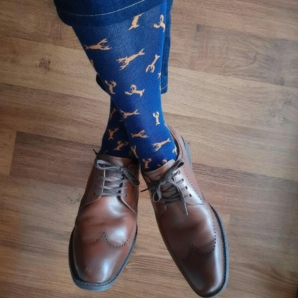 Calcetines Lobster - Close-up masculino trousers oxford café caña alta