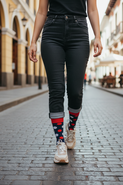Calcetines Puntos Azul lifestyle mujer calle