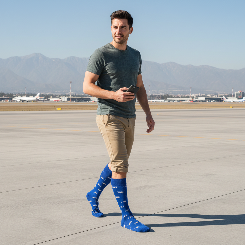 Calcetines Helicópteros - Acción caminando terraza masculino caña alta