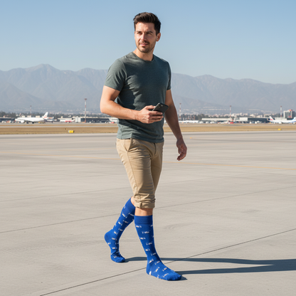 Calcetines Helicópteros - Acción caminando terraza masculino caña alta