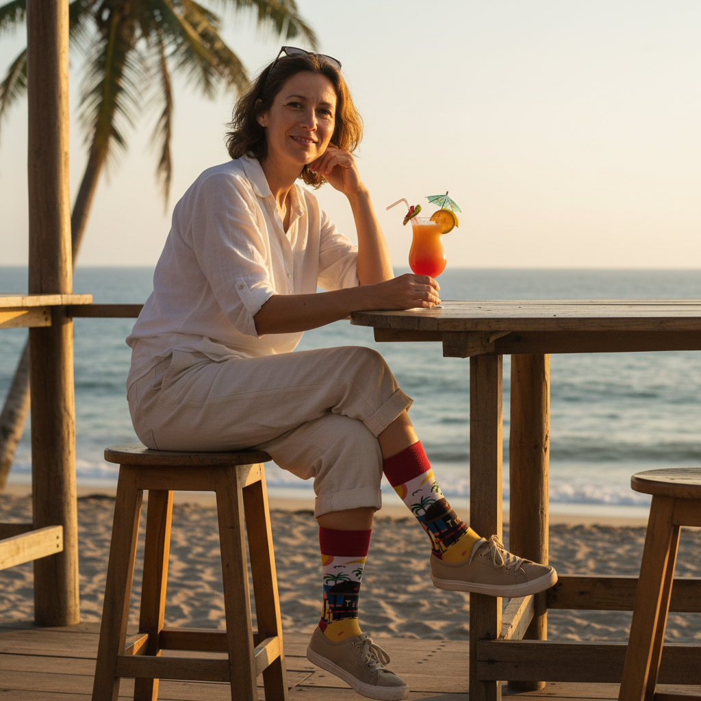Calcetines Playa Surf - Bar de playa mujer 40s caña alta