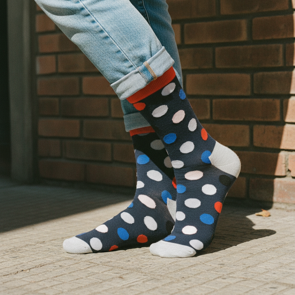 Calcetines Puntos Azul close-up masculino