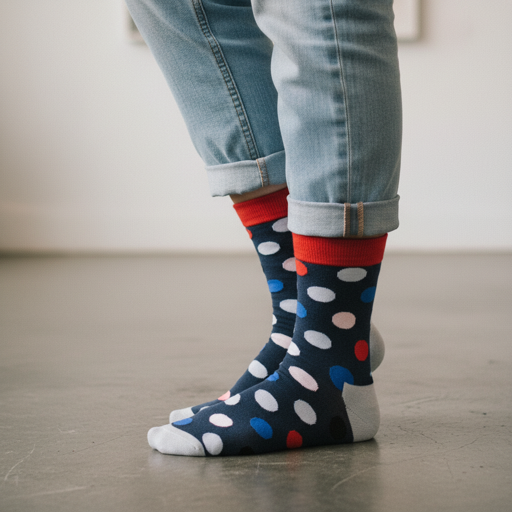 Calcetines Puntos Azul close-up femenino