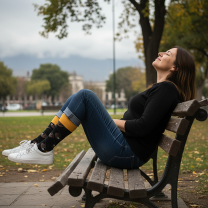 Calcetines Perezoso - Parque nublado mujer 40s caña alta