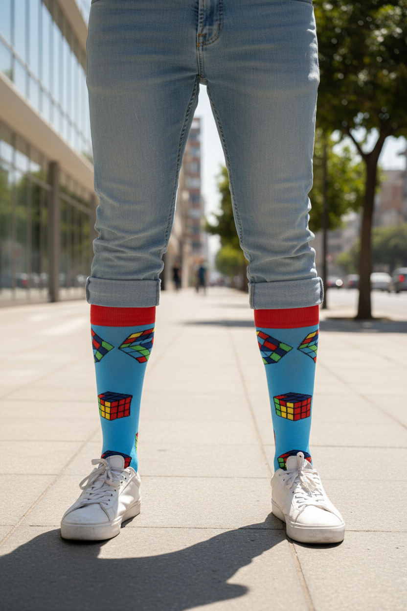 Calcetines Cubo Rubik - Plano general vereda Providencia