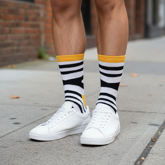 Calcetines Cebra Amarillo lifestyle hombre caña alta