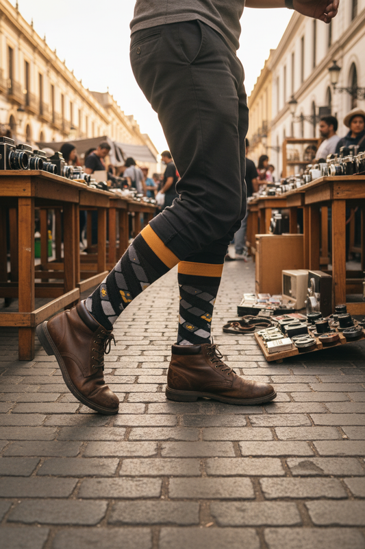 Calcetines Rollos Fotográficos - Acción feria antigüedades masculino