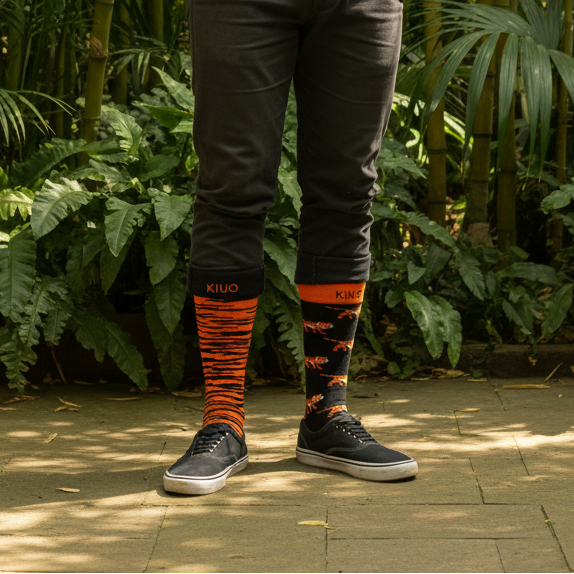 Calcetines Tigre Print - Plano general jardín botánico