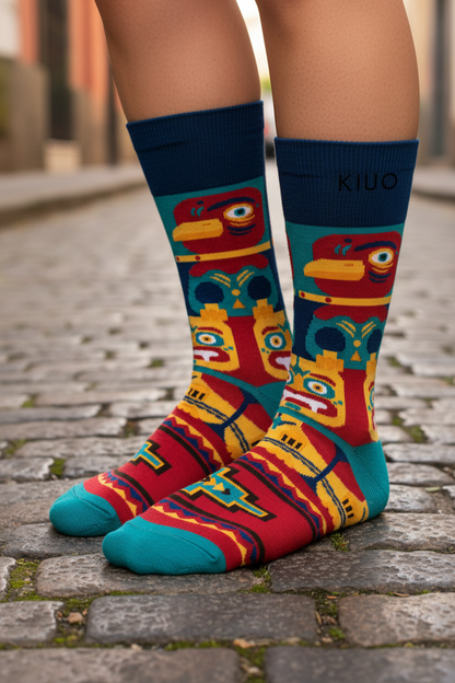 Calcetines Máscaras - Macro adoquines caña alta visible