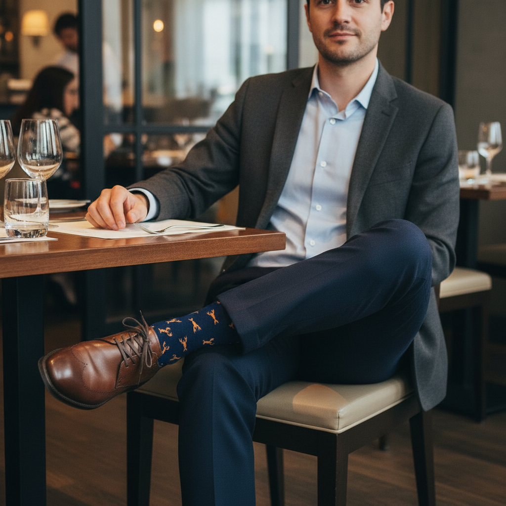 Calcetines Lobster - Almuerzo negocios hombre 30s blazer caña alta