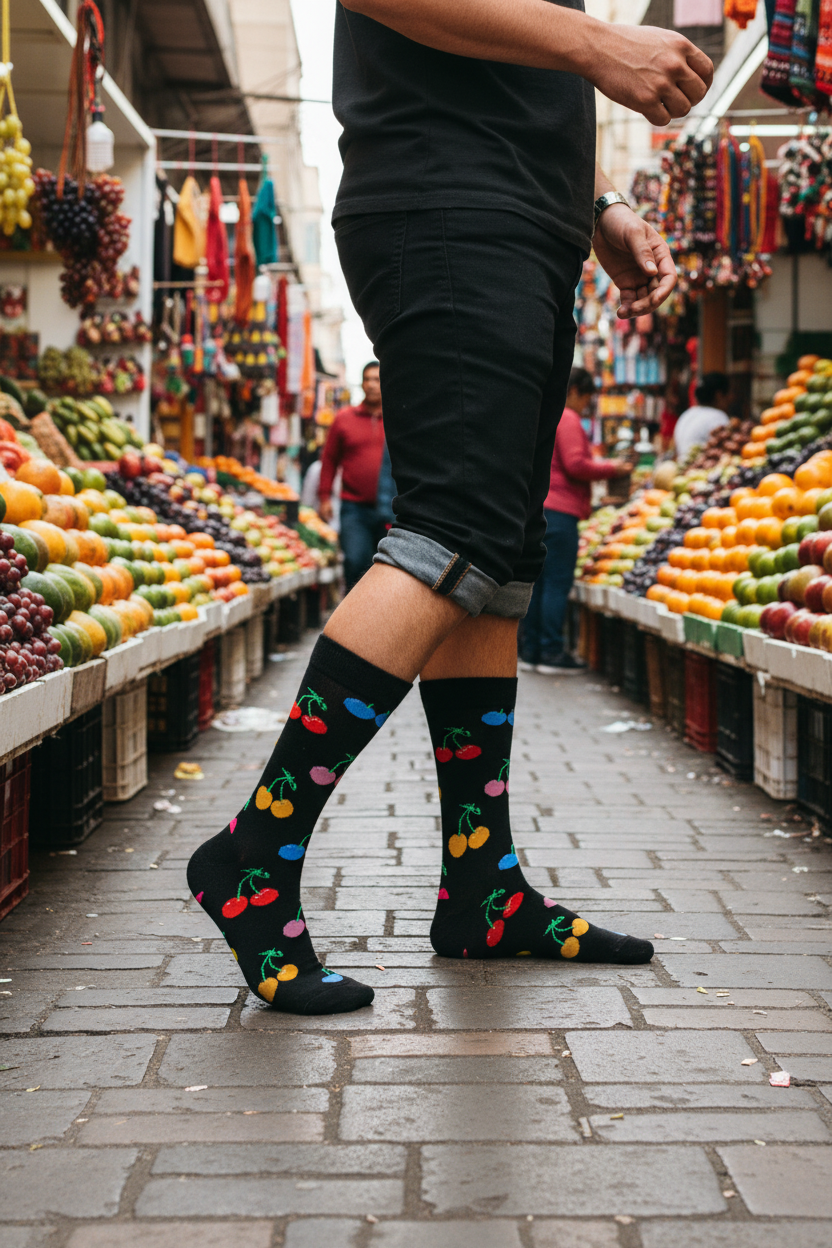 Calcetines Guindas de Colores - Acción corredor feria masculino