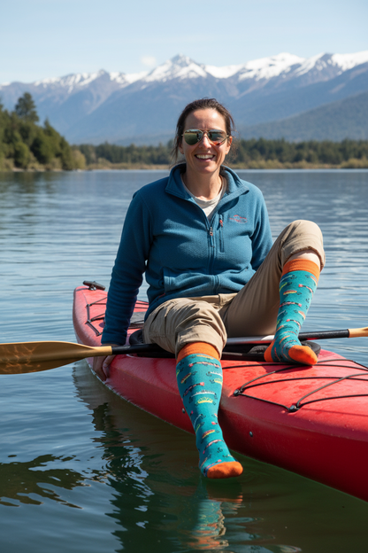 Calcetines Pescadores - Kayak lago mujer 30s caña alta