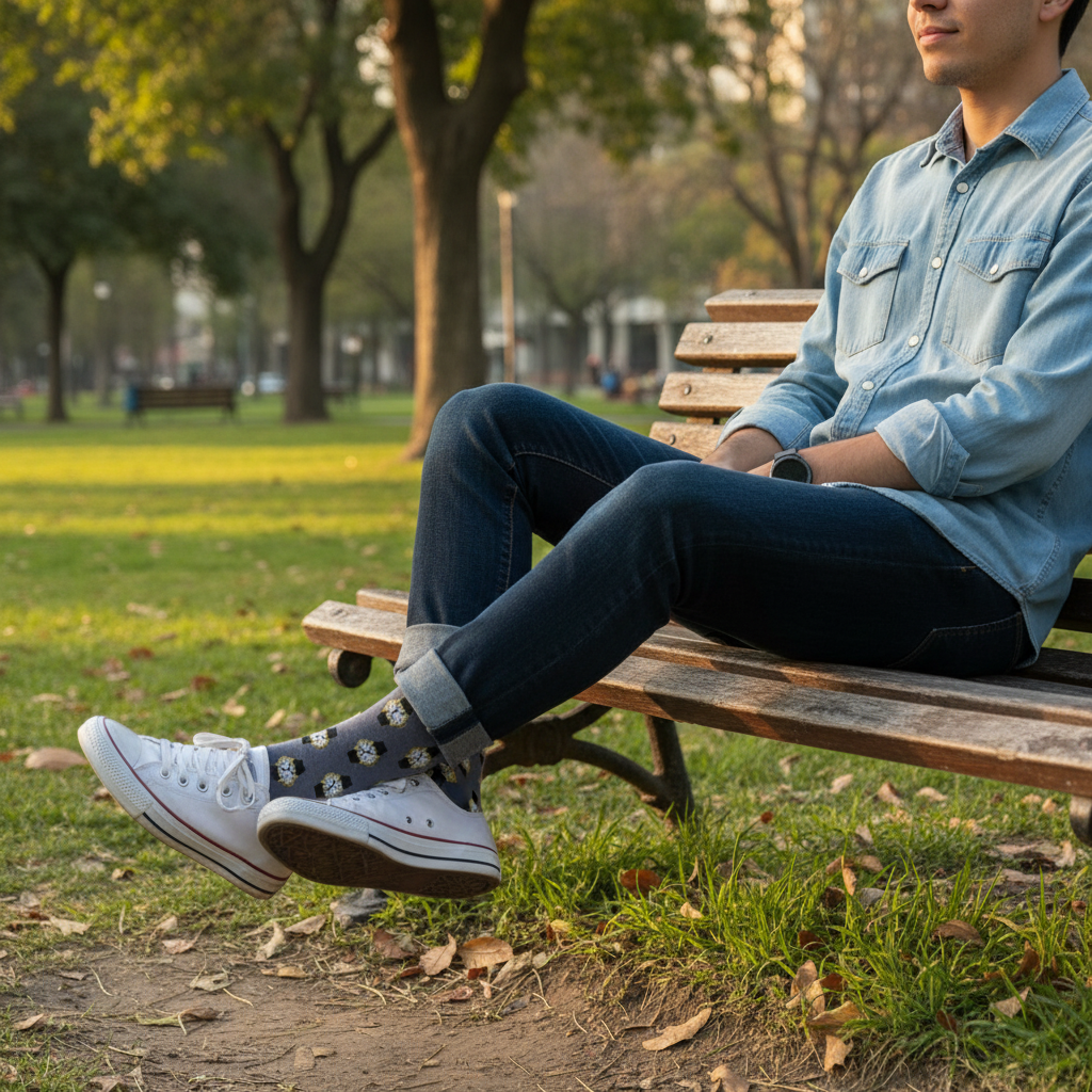 Calcetines KIUO con Relojes - diseño de relojes en parque urbano chileno