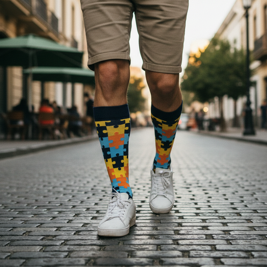 Calcetines Puzzle Amarillo lifestyle hombre Lastarria
