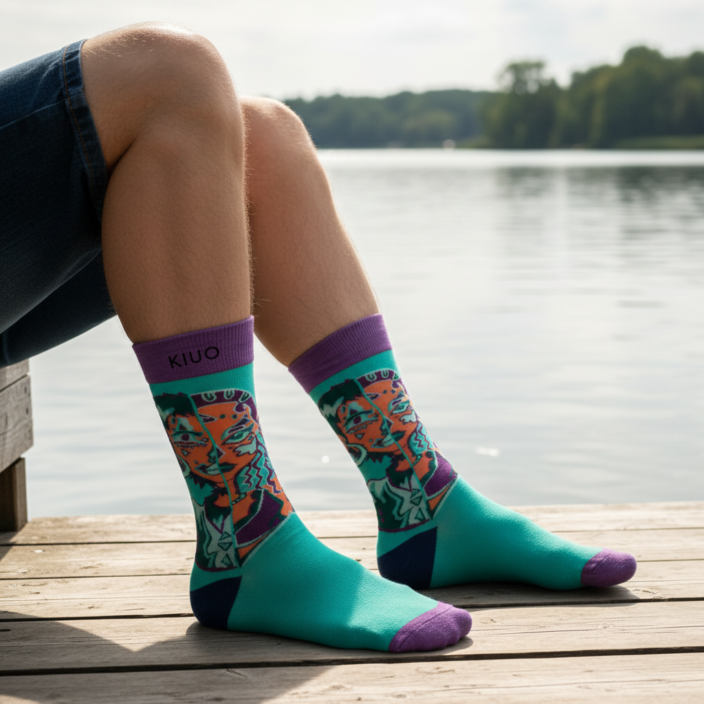 Calcetines Abstracto Verde Agua lifestyle hombre