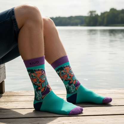 Calcetines Abstracto Verde Agua lifestyle hombre