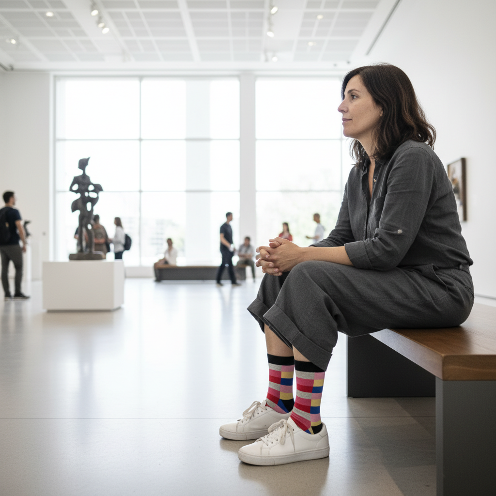 Calcetines Rectángulos - Galería de arte mujer 40s caña alta