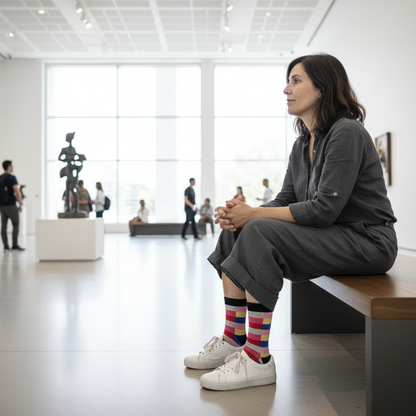 Calcetines Rectángulos - Galería de arte mujer 40s caña alta