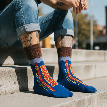 Calcetines Barra de Chocolate close-up masculino