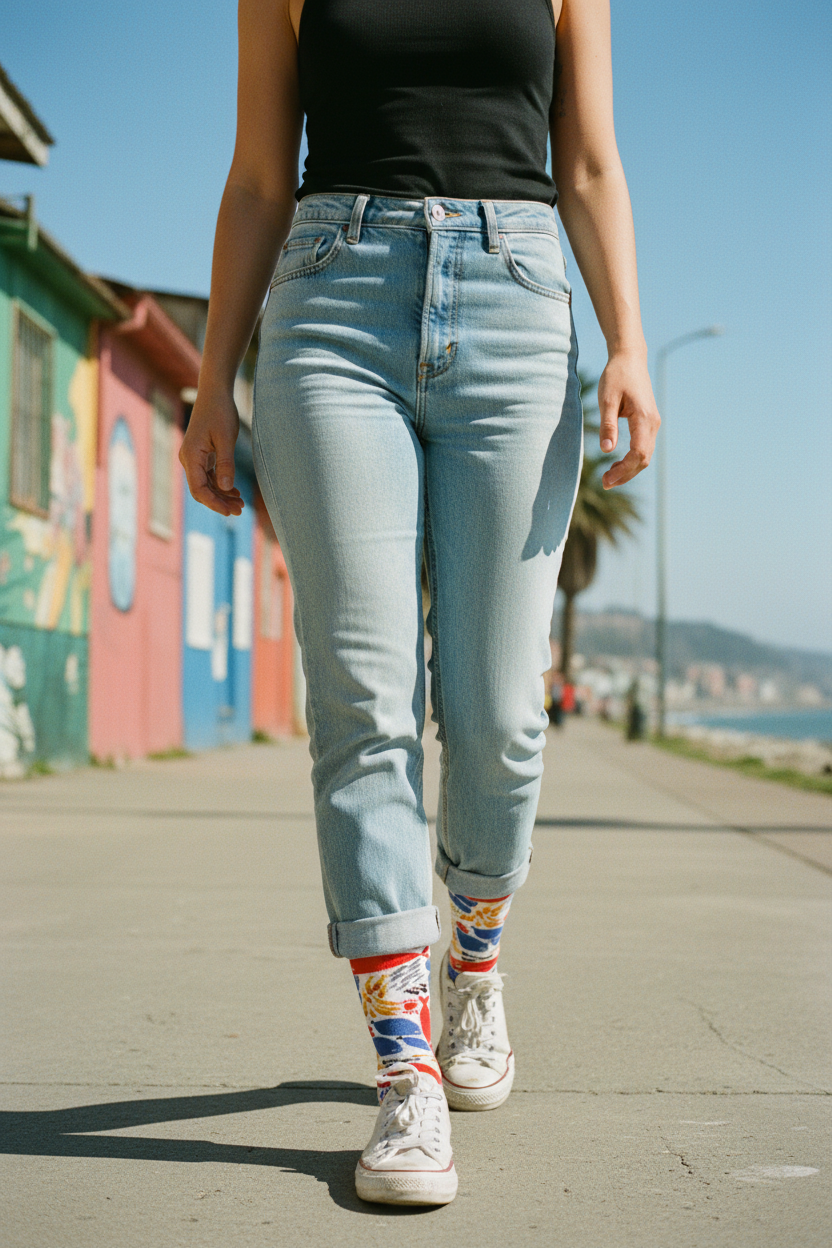 Calcetines Peces lifestyle mujer borde costero