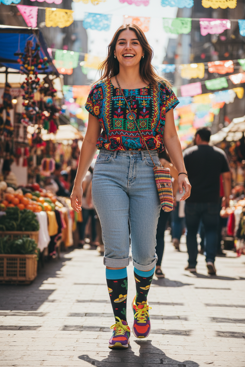 Calcetines Sombrero - Feria callejera mujer 20s caña alta
