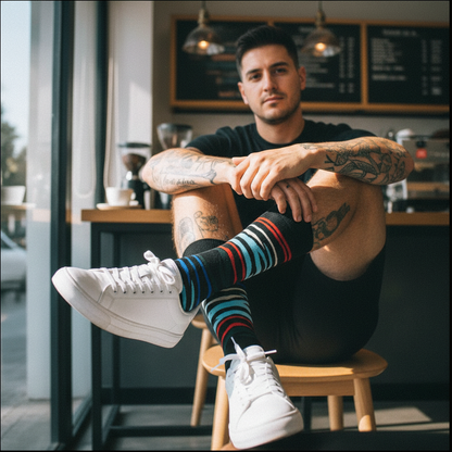 Calcetines Print Colores lifestyle hombre café