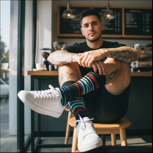 Calcetines Print Colores lifestyle hombre café