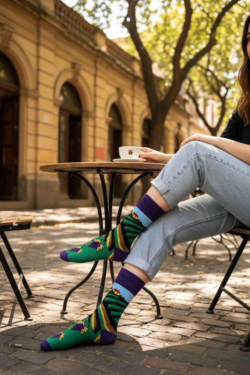Calcetines Uva - Plano medio café Lastarria