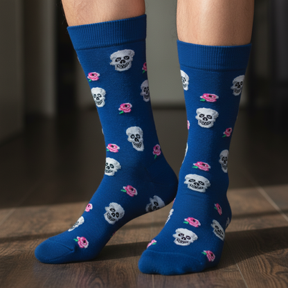 Calcetines Calaveras y Rosas detalle calcetines