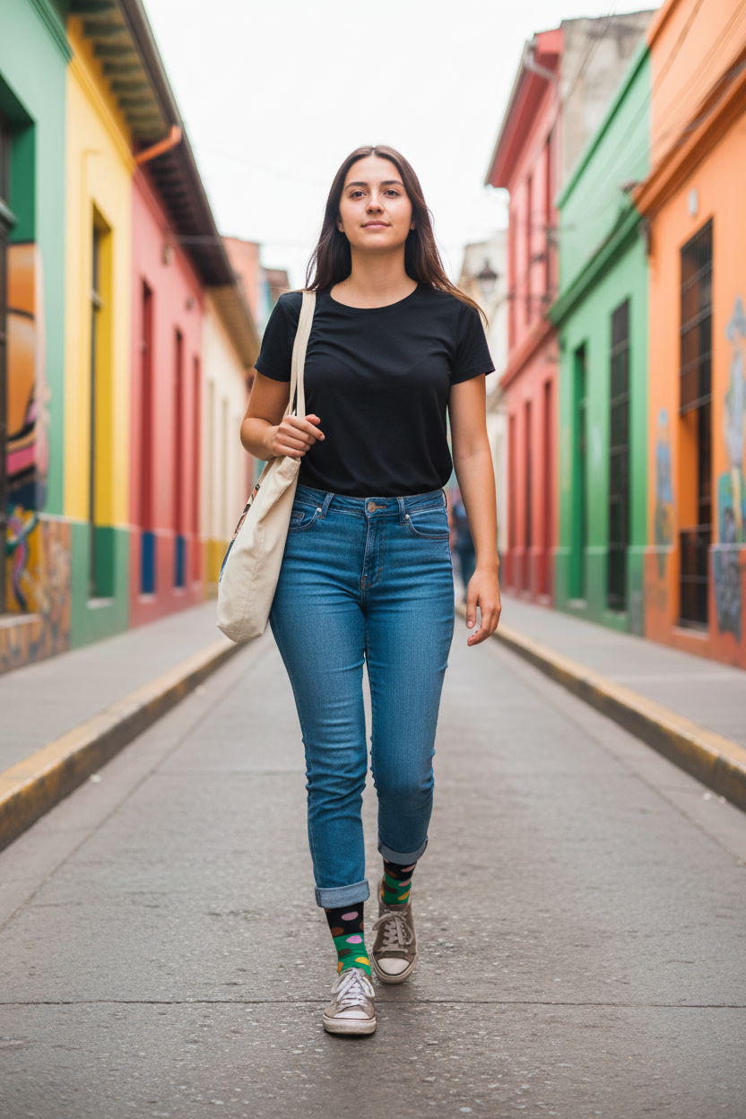 Calcetines Puntos Tricolor - Calle Barrio Italia femenina caña alta