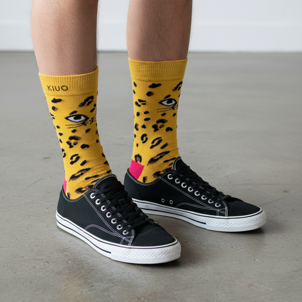 Calcetines Chita MIAU detalle caña alta zapatillas negras