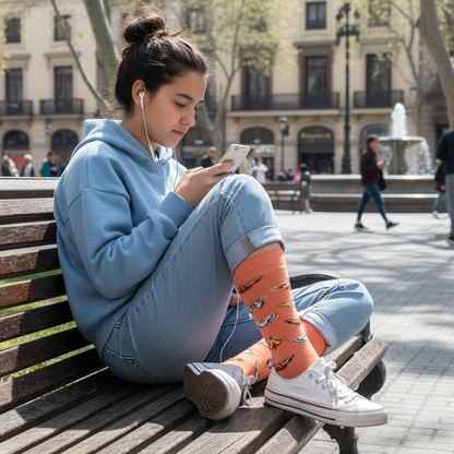 Calcetines Mariposas - Plaza celular adolescente caña alta