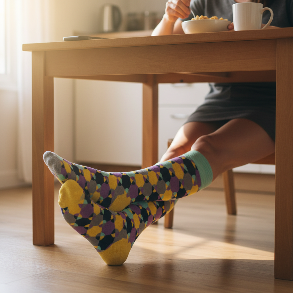 Calcetines con Colores - Desayuno cocina mujer 40s caña alta
