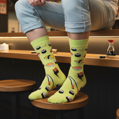 Calcetines Sushi - Plano medio taburete barra restaurante japonés masculino caña alta