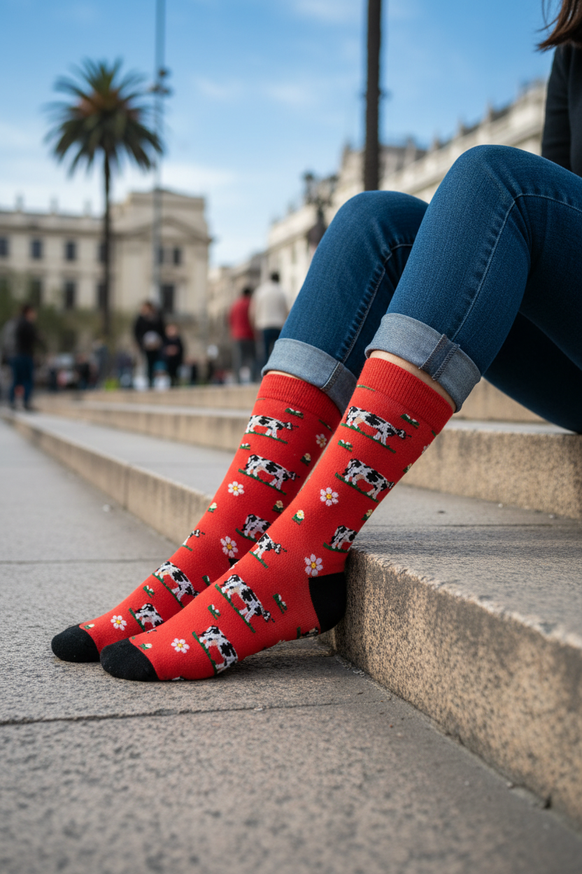 Calcetines Vaca Roja - Plano medio plaza