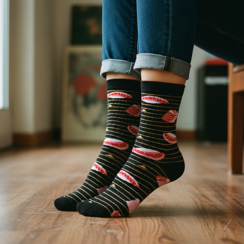 Calcetines Sashimi close-up femenino