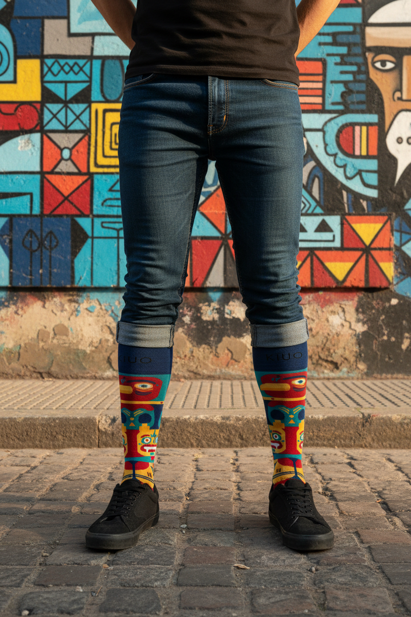 Calcetines Máscaras - Plano general mural Barrio Italia masculino