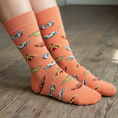 Calcetines Mariposas - Portada close-up caña alta